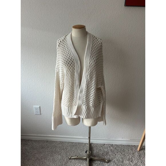 Abercrombie & Fitch cream open-knit cardigan - Picture 1 of 5